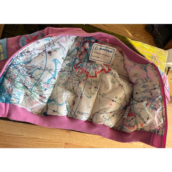 Boeing Kids' Pink Aviator Jacket Toddler Girls Size 3T - Picture 5 of 6